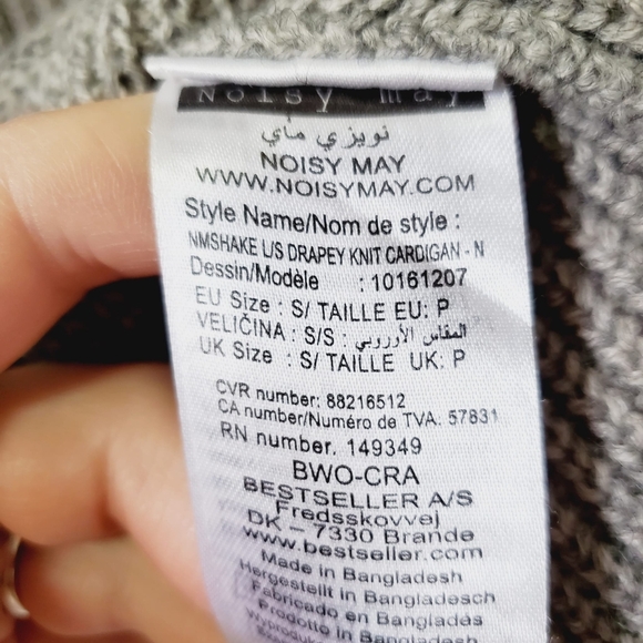 Urban Outfitters Noisy May Shake Drapey Wool Oversized Cardigan S Lagenlook Boho - Picture 8 of 10